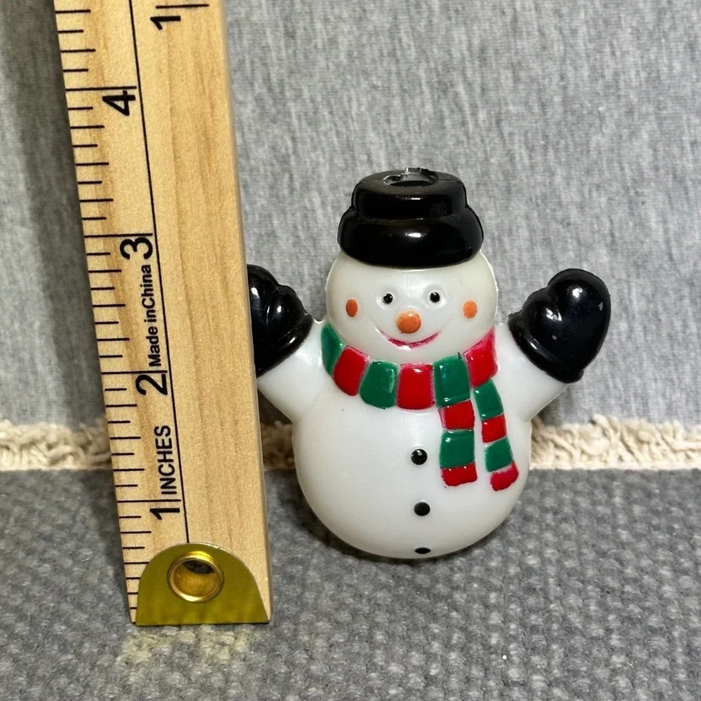 Lot of 10 Vintage Snowman Blow Mold Christmas Light Covers Red Green Scarf Hat
